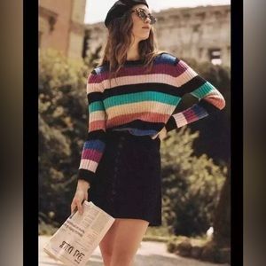 Rails Kylie Multicolor Rainbow Alpaca Cropped Sweater